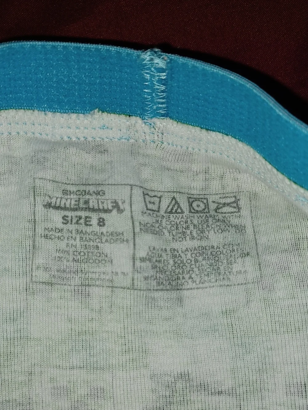 9 Pairs Of Minecraft Underwear For Boys Size 8